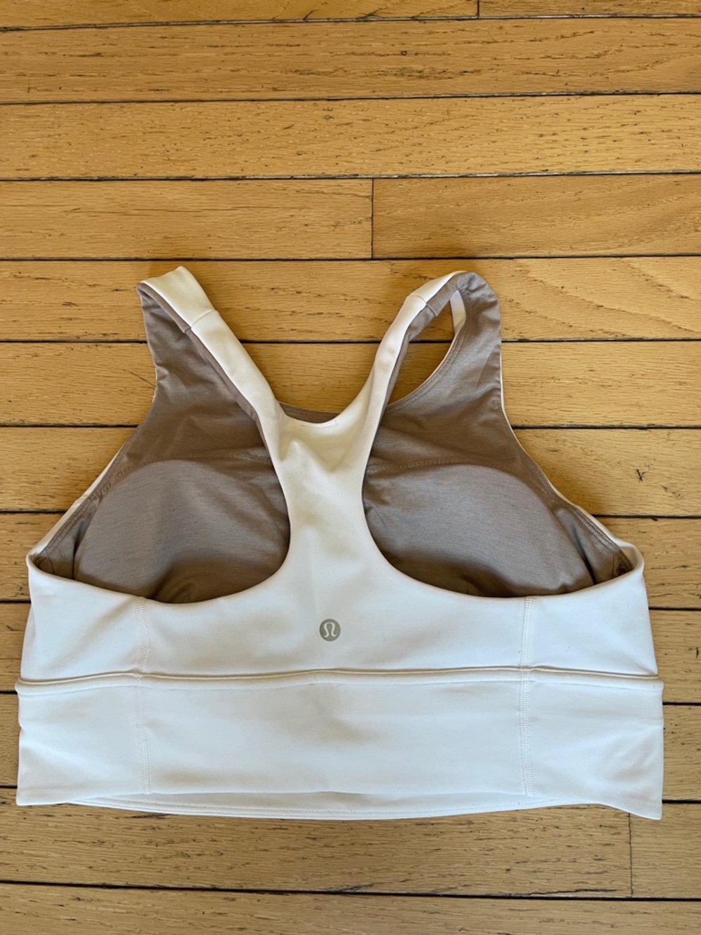 lululemon athletica Cream Racerback Sports Bra with Grey Lining